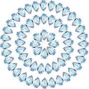 uxcell 60 Pcs 3D Teardrop Rhinestones Diamond Nail Charm Crystal Pointback K9 Glass Rhinestones Crystal Gems for Jewelry Making, Craft, 8x12mm, AB Blue