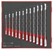 Teng TED6512RS - Ratcheting Combination Spanner Set 8-19mm 12 Piece