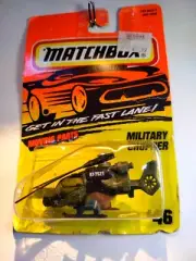 1995 MATCHBOX SUPERFAST #46 MILITARY OLIVE GREEN CHOPPER HELICOPTER