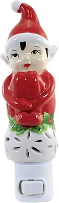 Elf Christmas Night Light 6.7 Inch Multicolor Plug In