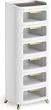 Portable Storage Vertical Plastic Closet nizer with Clear Doors and 2 Drawers Stackable Storage Cabinet for Clothes Pantry Desk and Kitchen