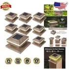 Classic Wood Grain Solar-Powered Post Caps, 8 Count for Beautiful Outdoor Spaces