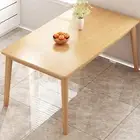 Modern Rectangular Dining Table for 4-6 People, Wooden Legs, 120 * 55 * 75Cm