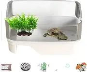 Turtle Cage | Turtle Tank Kit,Shallow Aquatic Climbing Basking and Breeding with Stylish Decorations for Outdoor Water Setup