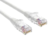 2ft Cat6 Ethernet Patch Cable with Clear Boot, UTP, Pure Bare Copper, White