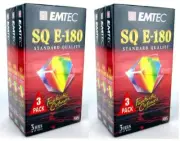 6 x EMTEC SQ E-180 VHS VCR 3HR BLANK VIDEO TAPES PACKS - BRAND NEW SEALED