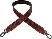 CHALLENGER Western Antique Tooled Leather Replacement Shoulder Strap for Bags Purse Duffle 115FKStrap