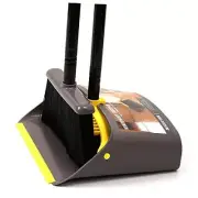 Broom with Dustpan Combo Set,Stand up Dust Pans Yellow Broom and Dustpan Set