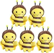 Operitacx 5pcs Adorable Plush Bee Keychain Lightweight Stuffed Animal Pendant Cute Bee Bag Hanging Ornament for Backpacks Handbags and Party Favors