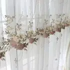 Luxury White Tulle Sheer Curtains for Living Room Lace Embroidered Romantic
