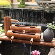 Japanese Garden Decoration,Bamboo Water Fountain Decorative Statue,Home Decor Ornaments,Bamboo Water Feature,Stone Trough Filter Crafts,Office Fortune A 60cm(A 80cm)