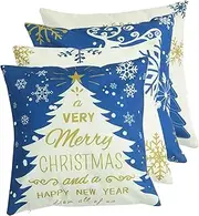 Gogogmee 4pcs Throw Pillow Covers for Xmas Cute Throw Cushion Covers Pillow Cover Flax Christmas Pillow Supplies