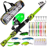 Kids Fishing Starter Kit | Portable Telescoping Fishing Rod And Reel Combo - Rod And Reel Kit For Boys Girls Or Youth Great Birthday Gift Kuitgh