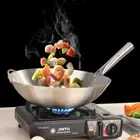 Non-coated Stainless Steel Wok NonStick Cooking Pot Frying Pan Wok Gas Stoves