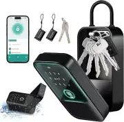 Smart Lock Box for House Keys, Fingerprint Bluetooth Key Lockbox App for Airbnb