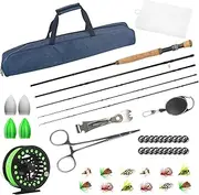 Carbon Fly Fishing Rod and Reel Combo Set 42 Pieces Kit Fly Fishing Gear Set Fly Fishing Rod and Reel Package Fly Fishing Starter Kit