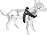 New~**VANDERPUMP PETS VEGAN LEATHERETTE DOG HARNESS**~Large~BLACK~Silver Tone