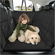 SMEOZZ Back Seat Extender for Dogs, Dog Hammock for Car Hard Bottom,Dog Backseat Extender Protector Waterproof Hard Bottom Car Seat Cover for Dogs with Mesh Window for SUVs,Cars,Trucks