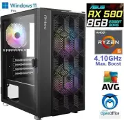 Ryzen 5 @4.10GHz Gaming Desktop PC RX580-8GB⭐32GB RAM⭐512GB NVMe ⭐Super WIFI+BT