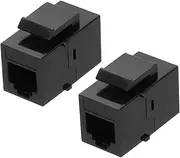 uxcell 2 Pack Cat 3 Ethernet Coupler, RJ11 8P4C Cat3 Coupler Jacks Female to Female Ethernet Adapter, Black