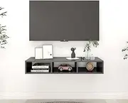 Wall Shelf High Gloss Grey Elm, Floating Shelves - 102x30x17cm Engineered Wood, Oak Hanging Frame for Living Room Decor