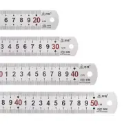 Straight Ruler Set 20CM 30CM 40CM 50CM with Hole Stainless Steel Ruler Kit