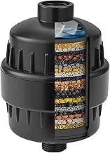 BESy HEAVY DUTY Filter for Hard Water High Output Shower Filtered Universal Multi-Stage Shower Head Filters for Removing Chlorine Improves The Condition of Your Skin Hair and Nails Matte Black