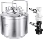 1.6 Gallon Mini Ball Lock Keg, Stainless Steel Double Ball Lock Post Corny Keg w