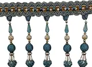 Tassel Fringe Trim, 1 Meter Sewing Trim Fringe Fringe Tablecloth Curtain Decorative Fringing Trimmings(Blue)