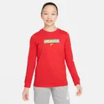 【NIKE 耐吉】上衣 童裝 大童 女童 長袖上衣 運動 K NSW LS TEE JDI 紅 FN9636-657