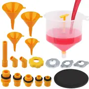 19-Pieces No Spill Coolant Filling Funnel Kit, Spill Proof Radiator Funnel Bleeder with Adapters.General-Purpose