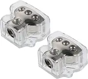 Angoily Car Amplifier Power Distribution Block Ground Distributor Audio Splitter Audio Distributor 3-Way Zinc Alloy Construction Plastic Longevity for Auto Bo