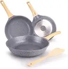 Nonstick Induction Stone Frying Pan with Soft Touch Handle,Children Protection F