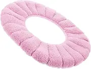 FOMIYES Plush Toilet Seat Polyester Toilet Cushion Warm Toilet Seat Polyester Toilet Seat Cushion Bathroom Toilet Cushion Bathroom Toilet Warmer Soft Cushion Toilet Seat Toilet Pad Pink