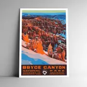 Bryce Canyon National Park Travel Poster / Postcard Utah USA Multiple Sizes