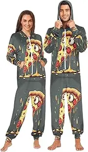 [Joisal] Scary Scarecrow Dark Mens One Piece Pajamas Soft Onesies for Men for Winter, Autumn Small, Cute Pizza Slice, Medium