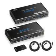 USB 3.0 KVM Switch HDMI 2 Computer 1 Monitor HotKey 4K60 4:4:4 HDR Atmos - 2 ...
