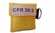 10 Yellow CPR Face Shield Mask in Pocket Keychain