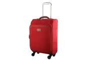 Pierre Cardin 40L Cabin Soft-Shell Suitcase Travel Luggage Bag 4-Wheel Case - Red