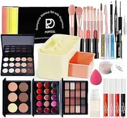 JasCherry All-in-One Makeup Kit for Women - Full Beauty Cosmetic Set With Eyeshadow, Blush, Concealer Palette, Lipstick, Mascara, Eyebrow Pencil - Multi-purpose Gift Set