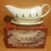 Sakura MAGIC OF SANTA Gravy boat with saucer, Debbie Mumm, New in box, NIB