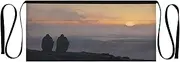 [Joitme] Mountain Top Sunset Gray Aprons for Cooking, Short Apron with Pockets, Apron for Man, Mountain Top Sunset Gray-1