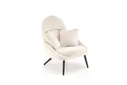 HomeStar Morgan Boucle Fabric Armchair Accent Relaxing Lounge Chair Metal Legs White/Black