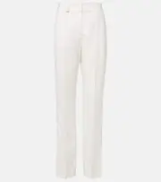 [Jacquemus] Jacquemus Tibau high-rise canvas slim pants UK 14 white