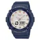 【CASIO】卡西歐 Baby-G Baby-G 休閒金屬元素 BGA-280BA-2A 100米防水電子錶 雙顯運動錶 深藍/玫瑰金