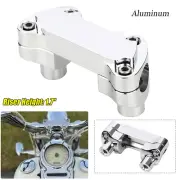 1.7" Handlebar Risers Top Clamp For Harley Softail Sportster XL Dyna FXDB 1" Bar