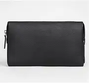 COOKX Men's Purse Large Capacity Business Black Ringer Purse Hand Grab Bag Card Bag Portable Bag