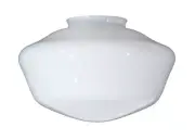 B&P Lamp® 4" Fitter, Opal Schoolhouse Shade, 10" Dia.