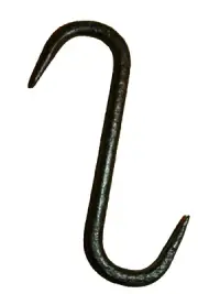 8" Iron S Hook Meat Beam Game Hook Butchers Bacon Hook Handmade