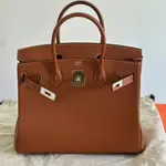 HERMES 愛馬仕 肩背包 TOGO BIRKIN 柏金包 PROFIL 金屬零件 銀 30CM 日本直送 二手